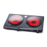 TZS First Austria Keramik-Kochplatte, elektrisch, mobil, Zusatzofen, 1 Kochfeld, 19 cm Durchmesser, einstellbare Temperatur bis 400 &deg; C