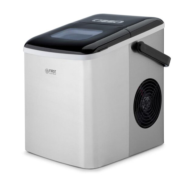 TZS First Austria Eisw&uuml;rfelmaschine mit tragbarem Griff 12kg/24Std 7-9 Minuten Produktionszeit, 2 Eisw&uuml;rfelgr&ouml;&szlig;en, Ice Maker, crushed ice, 1,8 L Wassertank, 120W, Edelstahl