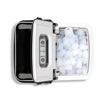 TZS First Austria Eisw&uuml;rfelmaschine mit tragbarem Griff 12kg/24Std 7-9 Minuten Produktionszeit, 2 Eisw&uuml;rfelgr&ouml;&szlig;en, Ice Maker, crushed ice, 1,8 L Wassertank, 120W, Edelstahl