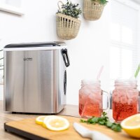 TZS First Austria Eisw&uuml;rfelmaschine mit tragbarem Griff 12kg/24Std 7-9 Minuten Produktionszeit, 2 Eisw&uuml;rfelgr&ouml;&szlig;en, Ice Maker, crushed ice, 1,8 L Wassertank, 120W, Edelstahl