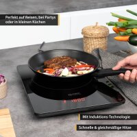 TZS First Austria Induktionskochplatte doppelt, 3500W, 10-stufige Temperaturregelung, Timer, Kindersicherung, Sensor touch control, Camping, mobil