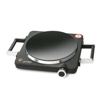 TZS First Austria Infrarot Kochplatte, Glaskeramik mit Infrarot-W&auml;rme, 1500 W, mobiles Kochfeld, silber-schwarz