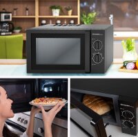 TZS First Austria Leistungsstarke Mikrowelle, Mikrowellenherd, 1280 W, Kapazit&auml;t 23L, 5 Heizstufen, Abtaufunktion, schwarz