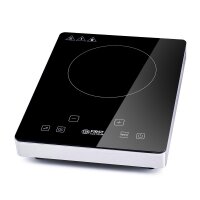 TZS First Austria Infrarot Kochplatte einzeln, elektrisch, Glaskeramik Kochplatte mit Infrarot-W&auml;rme, 2000W, Touch-Bedienfeld, mobile Kochplatte, Cerankochfeld 17,5 cm, schwarz