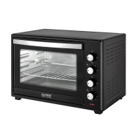TZS First Austria Minibackofen, 2000 Watt mit Innenbeleuchtung | Umluft-Funktion | Drehspie&szlig; f&uuml;r 2 H&uuml;hnchen | Mini Pizza-ofen | herausnehmbares Kr&uuml;melblech
