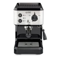 TZS First Austria Espressomaschine, f&uuml;r viele Kaffeespezialit&auml;ten & Kaffeepads geeignet, Dampfd&uuml;se zum Milch aufsch&auml;umen, in Schwarz/Edelstahl, 1050 W