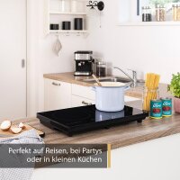 TZS First Austria Induktionskochplatte doppelt, 3500W, 10-stufige Temperaturregelung, Timer, Kindersicherung, Sensor touch control, Camping, mobil