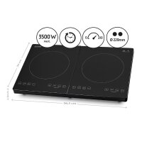 TZS First Austria Induktionskochplatte doppelt, 3500W,...