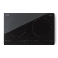 TZS First Austria Induktionskochplatte doppelt, 3500W, 10-stufige Temperaturregelung, Timer, Kindersicherung, Sensor touch control, Camping, mobil