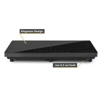 TZS First Austria Induktionskochplatte doppelt, 3500W, 10-stufige Temperaturregelung, Timer, Kindersicherung, Sensor touch control, Camping, mobil