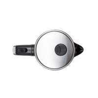 TZS First Austria Edelstahl Wasserkocher, 1,7 L, in Schwarz/Edelstahl, 2200 W, 360 Grad Abstellwinkel, integrierter Kalkfilter, Trockenkochschutz, Abschaltautomatik