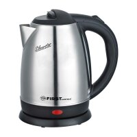TZS First Austria Edelstahl Wasserkocher, 1,7 L, in Schwarz/Edelstahl, 2200 W, 360 Grad Abstellwinkel, integrierter Kalkfilter, Trockenkochschutz, Abschaltautomatik