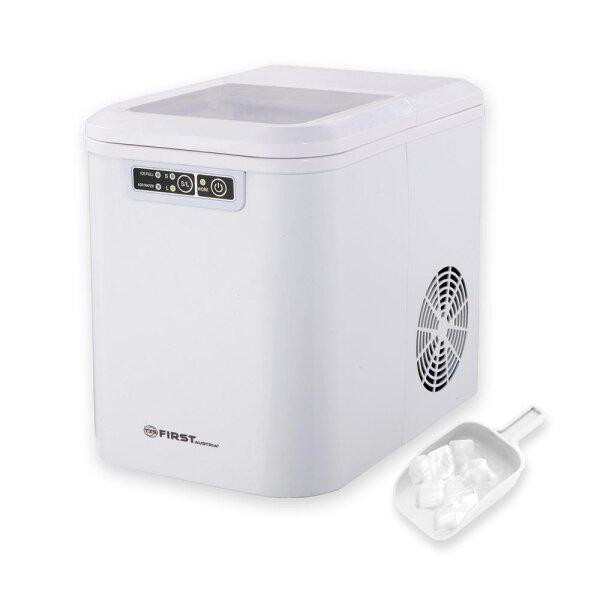 TZS First Austria Eisw&uuml;rfelmaschine, 12-15kg pro Tag, 9-10 Minuten Produktionszeit, 2 Eisw&uuml;rfelgr&ouml;&szlig;en, Ice Maker, crushed ice, 2,2 L Wassertank, 150, wei&szlig;