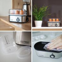 TZS First Austria Elektrischer Eierkocher 210W, 3 Eier, mit Messbecher und Pique-oeufs, f&uuml;r hartgekochte, weichgekochte, Eier