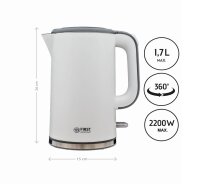 TZS First Austria Edelstahl Wasserkocher, 1,7 L, 2200 W,...