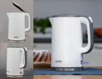 TZS First Austria Edelstahl Wasserkocher, 1,7 L, 2200 W, 360 Grad Abstellwinkel, integrierter Kalkfilter, Trockenkochschutz, Abschaltautomatik, kabellos