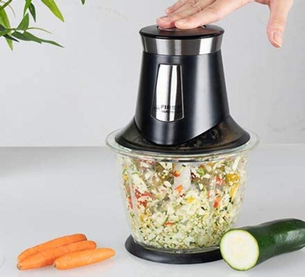 TZS First Austria Zerkleinerer, K&uuml;chenhilfe zum Zerkleinern, Schneiden & Mixen, inkl. 1,2 L Glasbeh&auml;lter und 4 Klingen aus Edelstahl, 300 W / 500 W