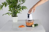 TZS First Austria Zerkleinerer, K&uuml;chenhilfe zum Zerkleinern, Schneiden & Mixen, inkl. 1,2 L Glasbeh&auml;lter und 4 Klingen aus Edelstahl, 300 W / 500 W