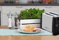 TZS First Austria Doppel Toaster, verchromtes Geh&auml;use, 6 Stufen inkl. Abbruchtaste