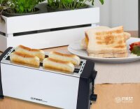 TZS First Austria Doppel Toaster, verchromtes Geh&auml;use, 6 Stufen inkl. Abbruchtaste