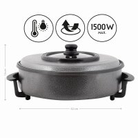 TZS First Austria Elektrische Pizzapfanne 42 cm, Runder...