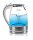 2200 Watt Glas Edelstahl Wasserkocher 1,7 Liter blaue Led Beleuchtung 360 Grad, kabellos, Kalkfilter, Bpa Frei, wei&szlig;