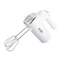 TZS First Austria Elektrischer Handr&uuml;hrer mit extra langen R&uuml;hrbesen f&uuml;r tiefe Sch&uuml;sseln 300 W | 6 Geschwindigkeiten Turbo-Taste | inkl. R&uuml;hrbesen & Knethaken aus Edelstahl | wei&szlig;