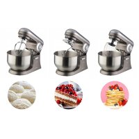 TZS First Austria Professionelle Teigknetmaschine, K&uuml;chenmaschine 1200 W, 6,5 L Edelstahlsch&uuml;ssel, 10 Geschwindigkeitsstufen + Turbo, mit Quirl, Knethaken und Schneebesen, Edelstahl