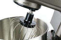 TZS First Austria Professionelle Teigknetmaschine, K&uuml;chenmaschine 1200 W, 6,5 L Edelstahlsch&uuml;ssel, 10 Geschwindigkeitsstufen + Turbo, mit Quirl, Knethaken und Schneebesen, Edelstahl