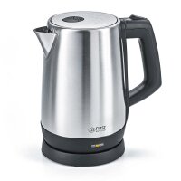 TZS First Austria Edelstahl Wasserkocher, 1,7 L, in Schwarz/Edelstahl, 2200 W, 360 Grad Abstellwinkel, integrierter Kalkfilter, Trockenkochschutz, Abschaltautomatik