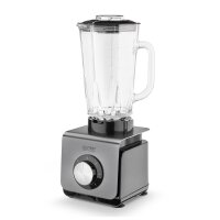 TZS First Austria Standmixer, 1200 W, leistungsstarker Smoothie-Mixer mit abnehmbarer 1,5L Glasschale, Multifunktionsmixer 6 Klingen, 3 Geschwindigkeiten, Eisfunktion, grau/schwarz