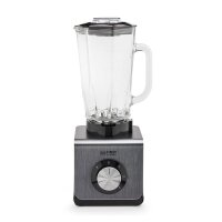 TZS First Austria Standmixer, 1200 W, leistungsstarker Smoothie-Mixer mit abnehmbarer 1,5L Glasschale, Multifunktionsmixer 6 Klingen, 3 Geschwindigkeiten, Eisfunktion, grau/schwarz