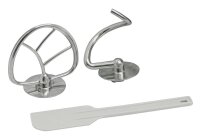 TZS First Austria Professionelle K&uuml;chenmaschine | Teigknetmaschine | 700 W, 3,5 L Edelstahlsch&uuml;ssel, 6 Geschwindigkeitsstufen, Spritzschutz, mit Quirl, Knethaken und Schneebesen, grau/wei&szlig;