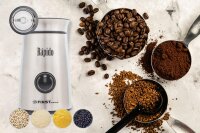 TZS First Austria Kaffeem&uuml;hle elektrisch, kompakter Zerkleinerer, mit 2 pr&auml;zisen Klingen aus Edelstahl, leicht bedienbarer Schaltknopf, in Silber, 150 W