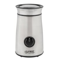 TZS First Austria Kaffeem&uuml;hle elektrisch, kompakter Zerkleinerer, mit 2 pr&auml;zisen Klingen aus Edelstahl, leicht bedienbarer Schaltknopf, in Silber, 150 W