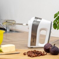 TZS First Austria Handmixer mit 3,5L Kunststoffsch&uuml;ssel mit Automatikantrieb, 500W, 5 Geschwindigkeiten, Turbofunktion, inkl. Knethaken und R&uuml;hrbesen