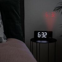 TZS First Austria Radio-Wecker  | FM-Radio-Wecker mit klarem Sound | DC-Betrieb und Stromversorgung &uuml;ber USB-Kabel | Uhrzeitprojektion | Snooze-Funktion | Sleep-Timer