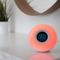 TZS First Austria Lichtwecker mit Radio | Wake-Up Light  | FM-Radio mit klarem Sound | 8 Farben-Licht | 6 Naturt&ouml;ne | Snooze-Funktion | Sleep-Timer | Kalender | Nachtlicht & Leselicht