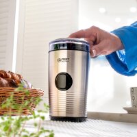 TZS First Austria Kaffeem&uuml;hle elektrisch, 2in1 M&uuml;hle/Zerkleinerer, f&uuml;r Kaffeebohnen, N&uuml;sse & Gew&uuml;rze, mit 2 pr&auml;zisen Klingen, Edelstahl, 150 W