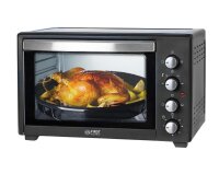 TZS First Austria Minibackofen, 2000 Watt, 45L, mit Innenbeleuchtung | Umluft-Funktion | Drehspie&szlig; f&uuml;r 2 H&uuml;hnchen | Mini Pizza-ofen | herausnehmbares Kr&uuml;melblech