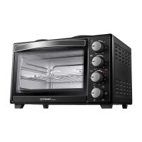 TZS First Austria Minibackofen 30 Liter 3200 Watt Mini-Backofen mit Kochplatten, Kr&uuml;melblech, Drehspie&szlig;, Umluft Mini | Kochplatten separat bedienbar | gleichzeitig kochen backen