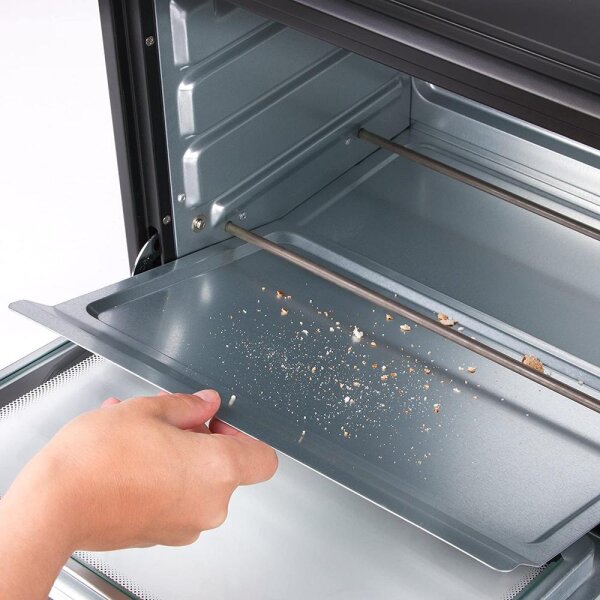 TZS First Austria - 35 Liter, 1600 Watt Minibackofen mit Innenbeleuchtung und Umluft Mini Pizza-Ofen, Doppelglast&uuml;r, Timer | Mini Backofen | Pizzaofen | herausnehmbares Kr&uuml;melblech Garraumbeleuchtung