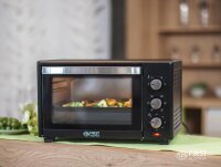 TZS First Austria - 35 Liter, 1600 Watt Minibackofen mit Innenbeleuchtung und Umluft Mini Pizza-Ofen, Doppelglast&uuml;r, Timer | Mini Backofen | Pizzaofen | herausnehmbares Kr&uuml;melblech Garraumbeleuchtung