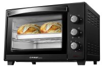 TZS First Austria - 35 Liter, 1600 Watt Minibackofen mit Innenbeleuchtung und Umluft Mini Pizza-Ofen, Doppelglast&uuml;r, Timer | Mini Backofen | Pizzaofen | herausnehmbares Kr&uuml;melblech Garraumbeleuchtung