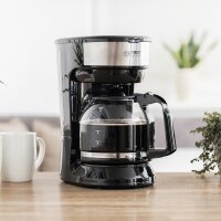 TZS First Austria Filterkaffeemaschine mit Dauerfilter 12 Tassen Kaffeemaschine mit Warmhalteplatte | schwarz | Filtermaschine mit Glaskanne | Permanentfilter | Tropfstopp