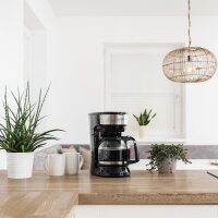 TZS First Austria Filterkaffeemaschine mit Dauerfilter 12 Tassen Kaffeemaschine mit Warmhalteplatte | schwarz | Filtermaschine mit Glaskanne | Permanentfilter | Tropfstopp