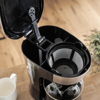 TZS First Austria Filterkaffeemaschine mit Dauerfilter 12 Tassen Kaffeemaschine mit Warmhalteplatte | schwarz | Filtermaschine mit Glaskanne | Permanentfilter | Tropfstopp