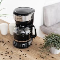 TZS First Austria Filterkaffeemaschine mit Dauerfilter 12 Tassen Kaffeemaschine mit Warmhalteplatte | schwarz | Filtermaschine mit Glaskanne | Permanentfilter | Tropfstopp