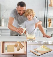 TZS First Austria Digitale K&uuml;chenwaage, K&uuml;chenger&auml;t zum Abwiegen von Lebensmitteln, Digitalwaage zum Wiegen von Zutaten bis 5 kg max., Briefwaage, in Holz/Wei&szlig;