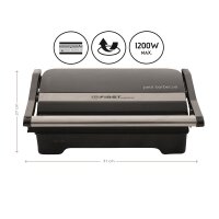 TZS First Austria Tischgriller, Elektrogrill f&uuml;r den Tischgebrauch, 700W / 1200W, Grillplatte f&uuml;r Fleisch & Gem&uuml;se, Kontaktgrill mit Antihaftbeschichtung